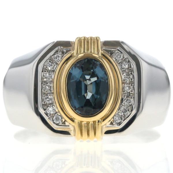 Pt900 K18YG コンビ リング サファイア 1.40ct ダイヤモンド 0.07ct