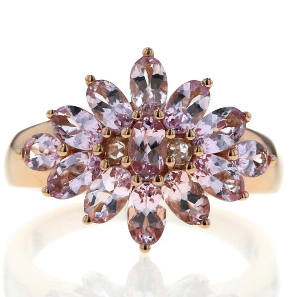 GSTV K18PG ピンクゴールド リング モルガナイト 2.20ct ダイヤモンド