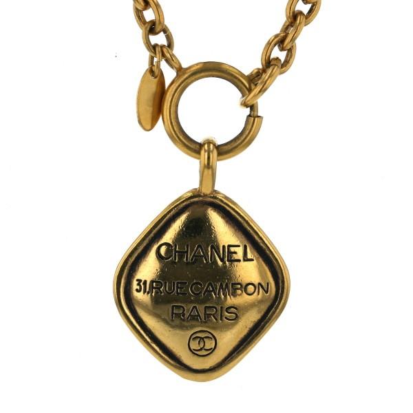 最安値☆CHANEL シャネル ネックレス プレート ゴールド カンボン