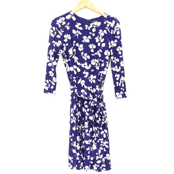 ローレン Lauren ラルフローレン ワンピース 七分袖 表記サイズ0 150 80a ブルー ポリエステル95 ポリウレタン5 ファッション Kk 中古 Everydaygoldrush 通販 Yahoo ショッピング