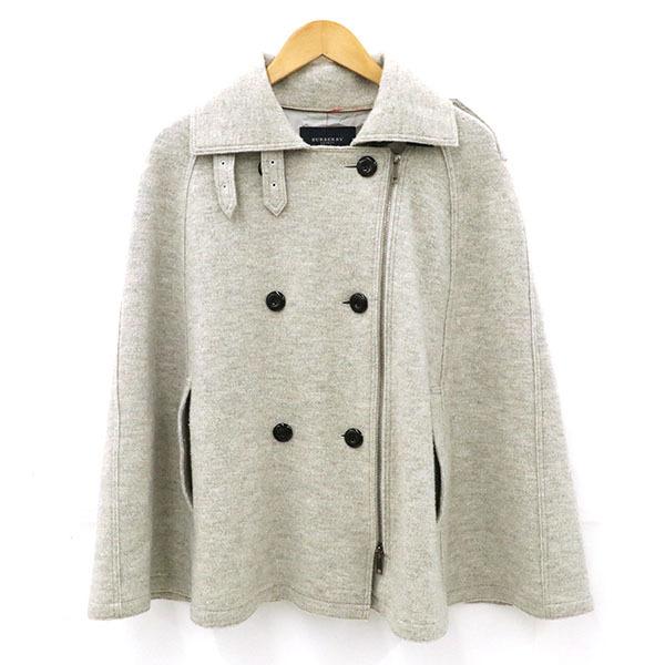 バーバリー BURBERRY ポンチョ ケープ アウター 毛 キュプラ ライト 