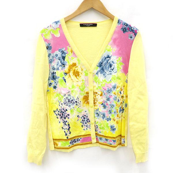 レオナール LEONARD 花柄 カーディガン レディース トップス 綿100  