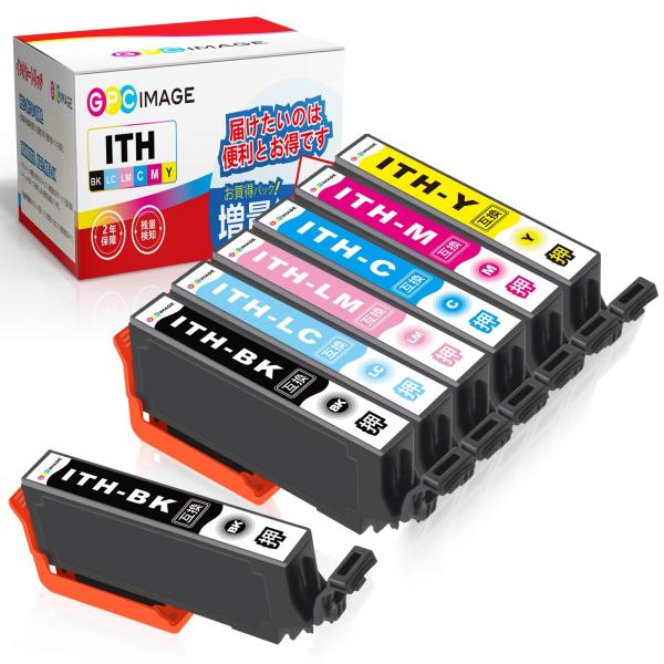 他サイト： GPC Image イチョウ 互換インクカートリッジ ITH-6CL 6色パック+ ITH-BK (計7本)の商品画像