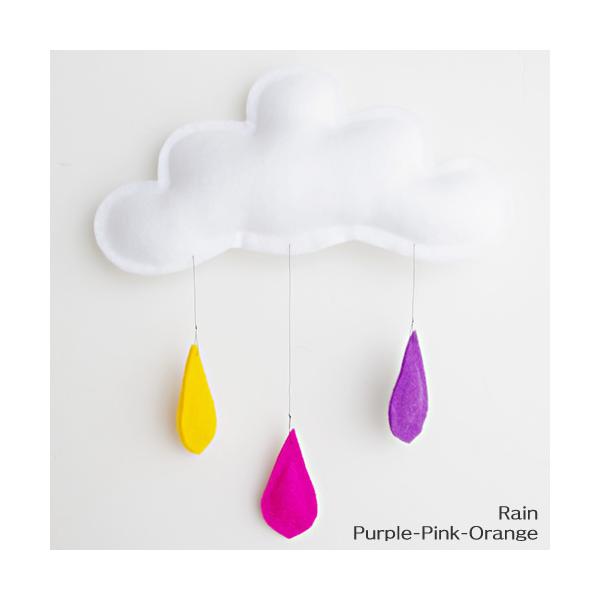 横幅20cmのクラウド型モビールシリーズ「Rain(レイン)」 雨つぶのカラーの組み合わせがとってもキュートで素敵。雲の形をしたモビールは、ゆるやかな風を受けて、ゆったりとまわります。素材にフエルト、やさしい手触り癒されます。ひとつひとつが...