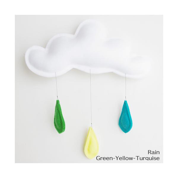 横幅20cmのクラウド型モビールシリーズ「Rain(レイン)」 雨つぶのカラーの組み合わせがとってもキュートで素敵。雲の形をしたモビールは、ゆるやかな風を受けて、ゆったりとまわります。素材にフエルト、やさしい手触り癒されます。ひとつひとつが...