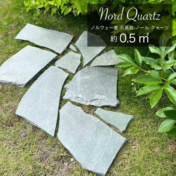 天然石 装飾用岩 約60cm グレー 乱形石 石材 天然石 ノルウェー産 クォーツサイト 石英岩 敷石