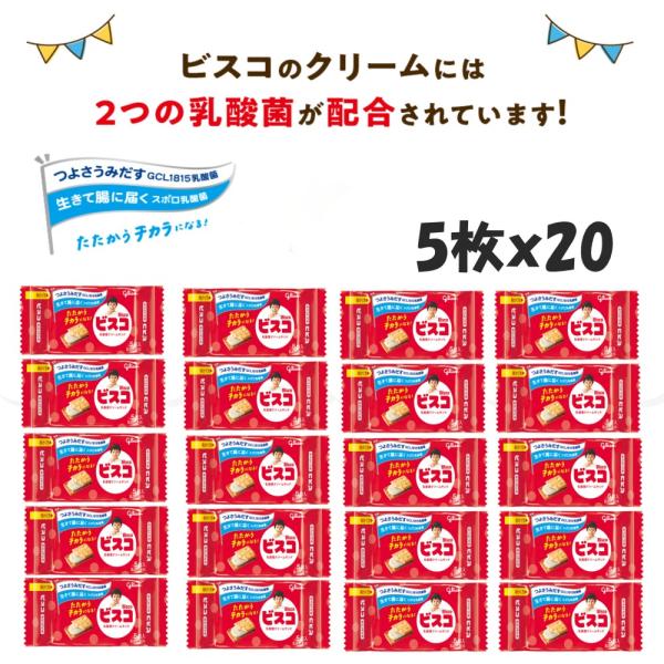 ビスコ メール便・送料無料 江崎グリコ ミニパック 5枚×20個