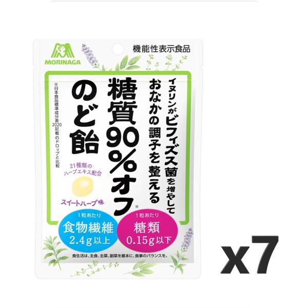 メール便 送料無料 森永製菓 糖質90％オフのど飴 58g×7袋