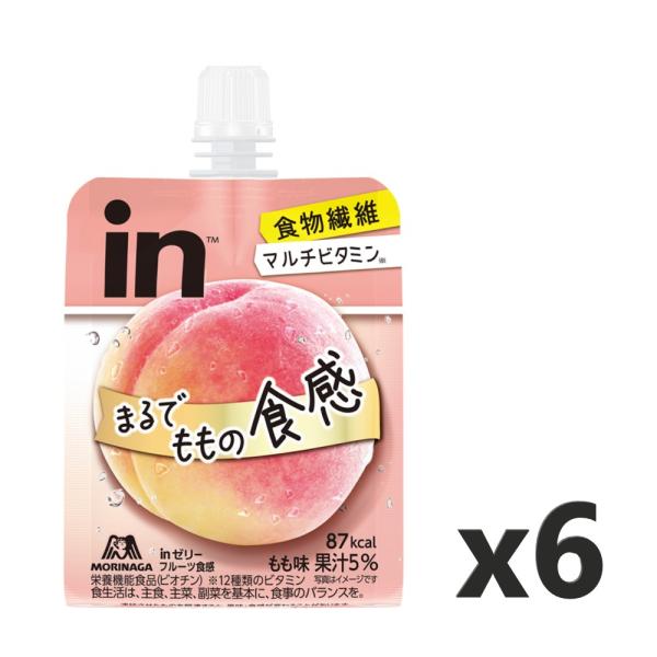 他サイト： 森永製菓  inゼリー フルーツ食感 もも (150g×6個)の商品画像