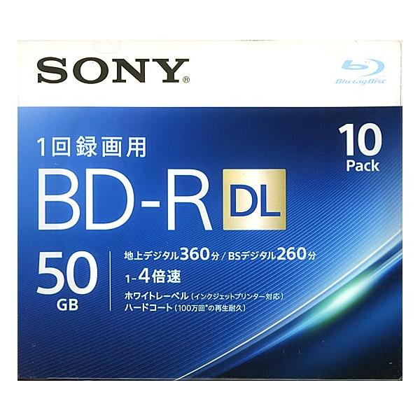 ソニー ブルーレイディスク BD-R DL 50GB (1枚あたり地デジ約6時間) 1回録画用 10枚入り 4倍速ダビング対応 ケース付属 10