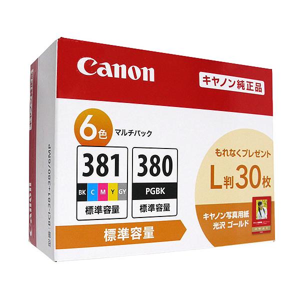 Canon - 新品　キャノン　純正品 6色　マルチパック　L版　写真用紙 純正］インクカートリッジ BCI-381+380/6MP（6色マルチパック