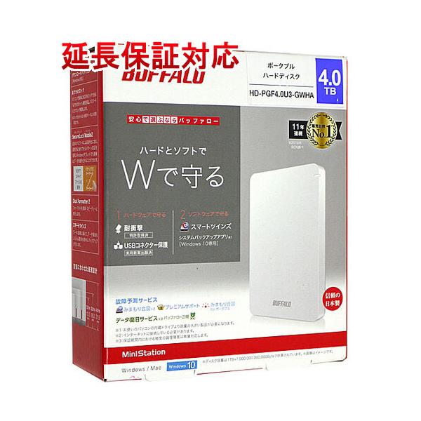 ☆BUFFALO バッファロー製PortableHD HD-PGF4.0U3-GWHA 4TB [管理:1000012799] :1000012799:エクセラープラス - - Yahoo!ショッピング