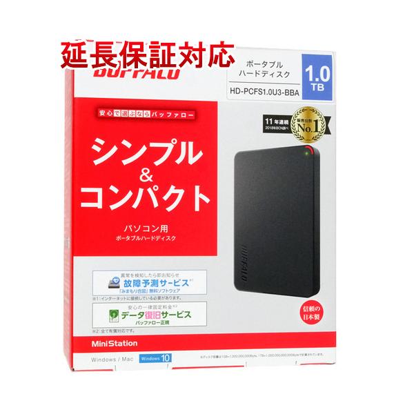 BUFFALO　外付けHDD ブラック [ポータブル型 /1TB]　HD-PCFS1.0U3-BBA