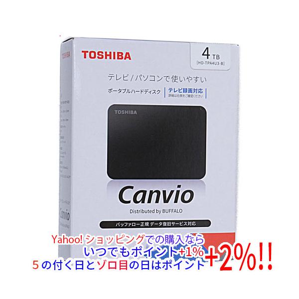 CANVIO TOSHIBA PortableHD HD-TPA4U3-B ブラック 4TB : エクセラー