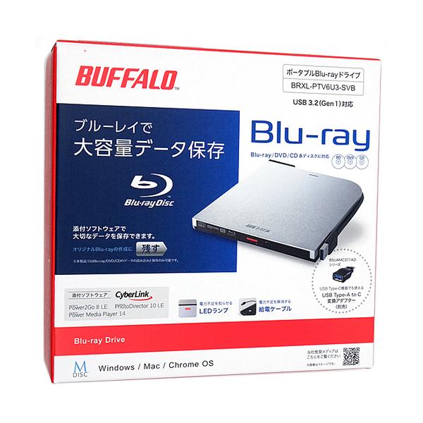 【新品訳あり(箱きず・やぶれ)】 BUFFALO バッファロー 外付けブルーレイドライブ BRXL-PTV6U3-SVB シルバー