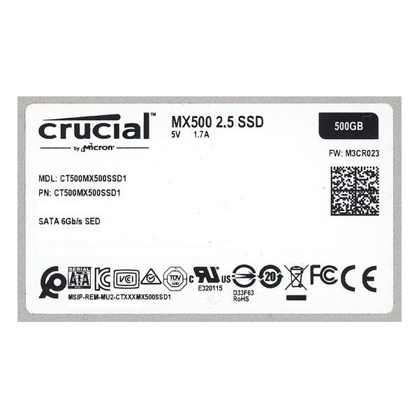 crucial MX500 【中古】【ゆうパケット対応】crucial 2.5インチ