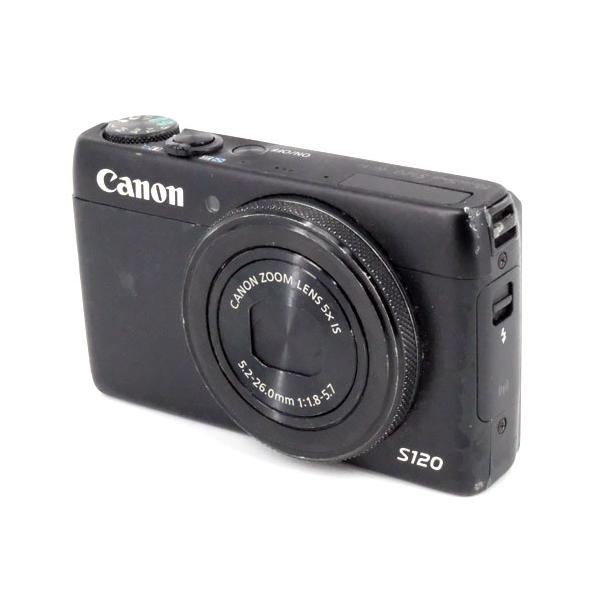 【中古】Canon製 PowerShot S120 ブラック 1210万画素 本体・液晶画面いたみ [管理:1050027147]
