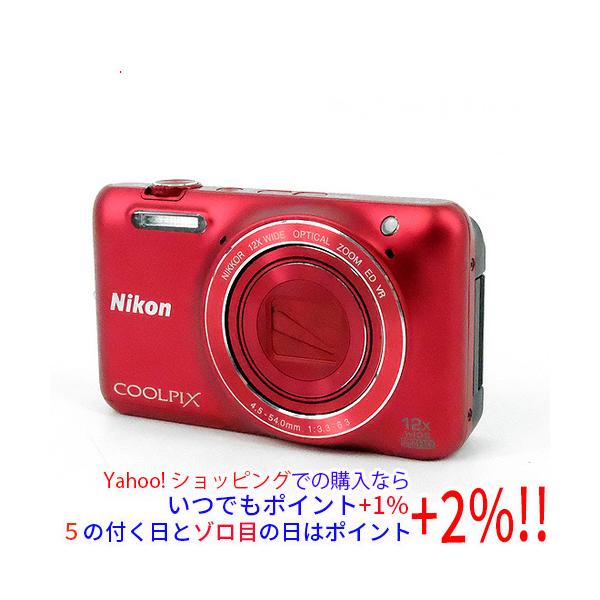 完動品 Nikon Coolpix S6600 コンパクト デジタルカメラ COOLPIX S 【中古】Nikon デジカメ S6600 レッド/1602万画素