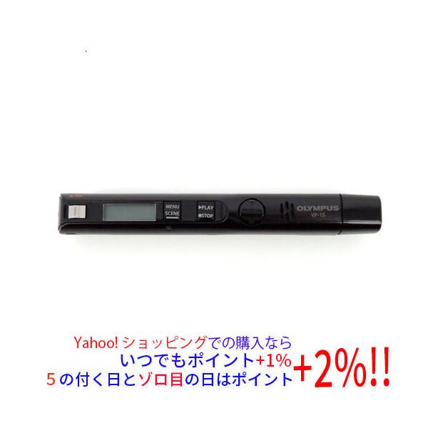 【商品名：】OLYMPUS ICレコーダー ボイストレック VP-15 BLK いたみ 元箱あり　／　【商品状態：】動作確認済の中古品です。／／※内蔵スピーカーのスポンジが劣化しています。／／※中古品ですので、傷、汚れ等がございます。／ご理...