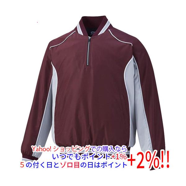 ASICS（アシックス） Oサイズ 野球 VジャンLS BAV012 エンジ×Sグレー