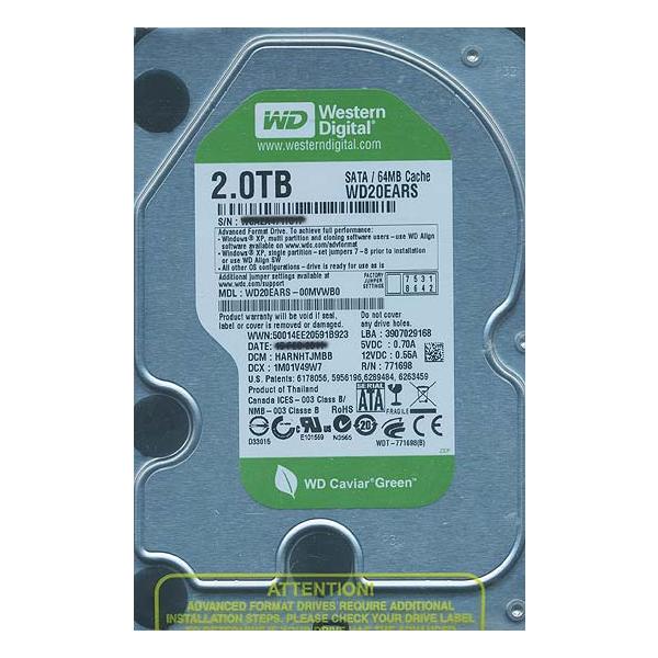 【商品名：】Western Digital製HDD WD20EARS 2TB SATA300　／　【商品状態：】新品です。バルク品。　／　【検索用キーワード：】≪ウエスタンデジタル ハードディスク WESTERN DIGITAL 3.5イン...