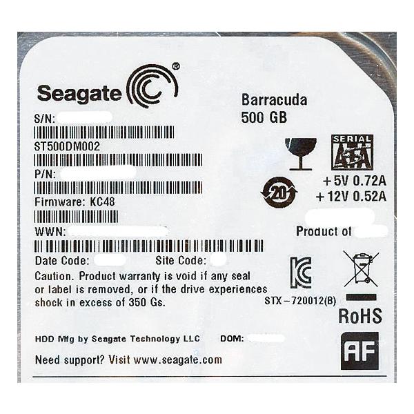 【商品名：】SEAGATE製HDD ST500DM002 500GB SATA600 7200　／　【商品状態：】新品です。バルク品。国内正規代理店では、ありませんのでメーカー保障はございません。　／　【検索用キーワード：】≪ハードディスク...