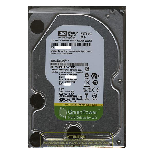 【商品名：】Western Digital製HDD WD20EURX 2TB SATA600　／　【商品状態：】新品です。バルク品。　／　【検索用キーワード：】≪ウエスタンデジタル ハードディスク WESTERN DIGITAL 3.5イン...