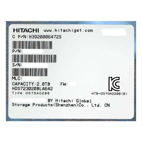HGST HITACHI製HDD HDS723020BLA642 2TB SATA600 7200 [管理