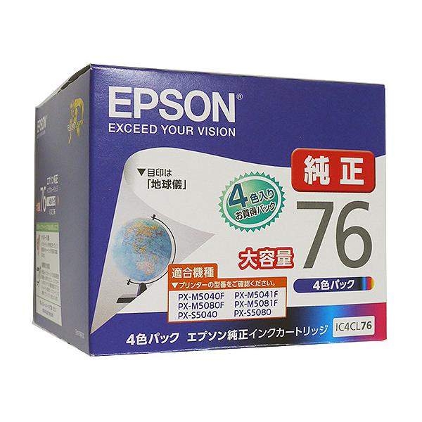【完全未開封】EPSON　純正インクカートリッジ4色(IC4CL76) エプソン (EPSON) IC4CL76(地球儀) 純正インクカートリッジ 4色