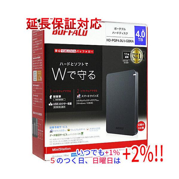 BUFFALO ポータブルHDD 4.0TB新品、未開封 BUFFALO（バッファロー） バッファロー製PortableHD HD-PGF4.0U3-GBKA
