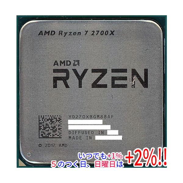 【商品名：】AMD Ryzen 7 2700X YD270XBGM88AF 3.7GHz SocketAM4　／　【商品状態：】 動作確認済の中古品です。／ ／ ※中古品ですので、傷、汚れ等ある場合がございます。ご理解の上、ご検討お願いしま...