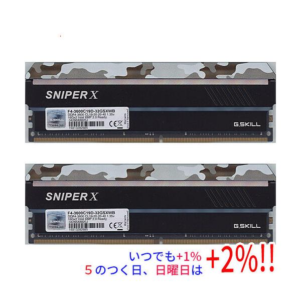 G.SKILL 【中古】G.Skill F4-3600C19D-32GSXWB DDR4 PC4-28800 16GB 2