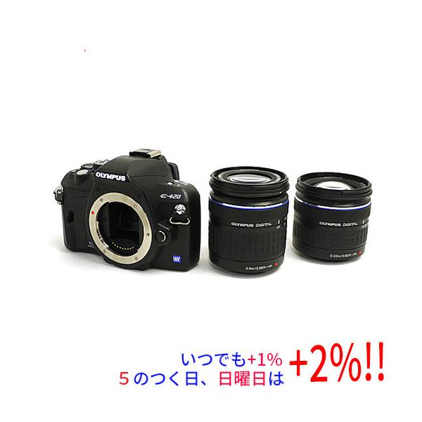 【商品名：】OLYMPUS デジタル一眼レフ E-420 ダブルズームキット　／　【商品状態：】動作確認済みの中古品です。／ ／ ※中古品ですので、傷、汚れ等ある場合がございます。／ ご理解の上、ご検討お願いします。　／　【検索用キーワード...