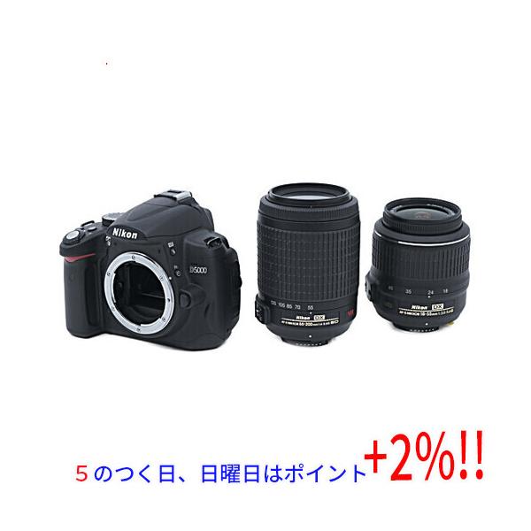 【５のつく日はポイント+3％！】【中古】Nikon デジタル一眼レフ D5000 ダブルズームキット 訳あり