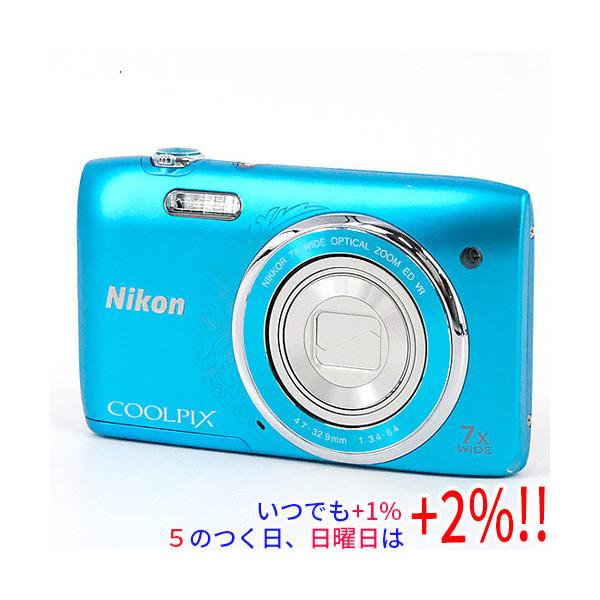 Nikon COOLPIX S3500 動作確認済美品2005万画素SDカード付 ニコン（Nikon） 【中古】Nikon製 デジカメ COOLPIX S3500 ブルー/2005