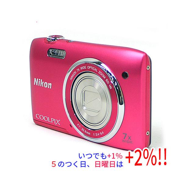 中古】Nikon デジカメ COOLPIX S3500 ピンク/2005万画素 液晶画面