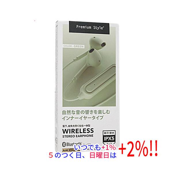 PGA ワイヤレスステレオイヤホン Premium Style PG-BTE12IE6GR グリーン【いつでも+1％！5のつく日と日曜日は+2%！】　爆買