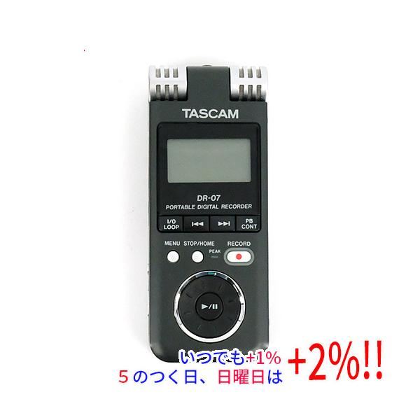 【商品名：】TASCAM リニアPCM/ICレコーダー DR-07 カードスロットカバーなし　／　【商品状態：】動作確認済の中古品です。／ ／※カードスロットのカバーはありません。／／ ※中古品ですので、傷、汚れ等ある場合がございます。／ご...