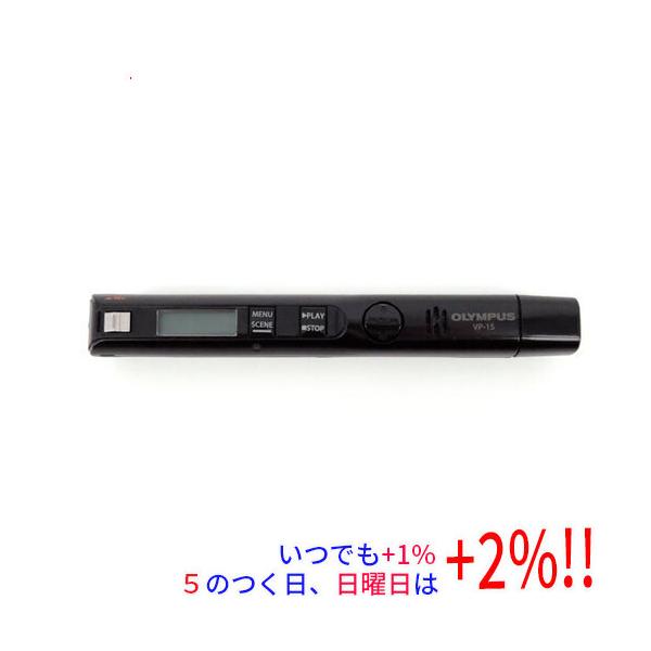 【商品名：】OLYMPUS ICレコーダー ボイストレック VP-15 BLK いたみ 元箱あり　／　【商品状態：】動作確認済の中古品です。／／※内蔵スピーカーのスポンジが劣化しています。／／※中古品ですので、傷、汚れ等がございます。／ご理...