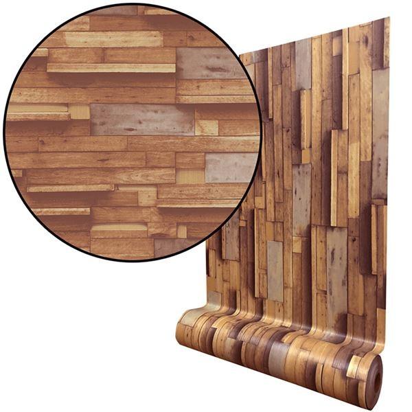 魅力的な価格最新品 の Wagic 30m巻 リメイクシート シール壁紙 プレミアムウォールデコシートw Wa327 木目 3d立体ウッド ミックスブラウン 代引不可 正規品販売 の