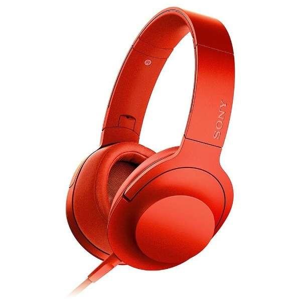 SONY ステレオヘッドホン h.ear on MDR-100A-RC (シナバーレッド
