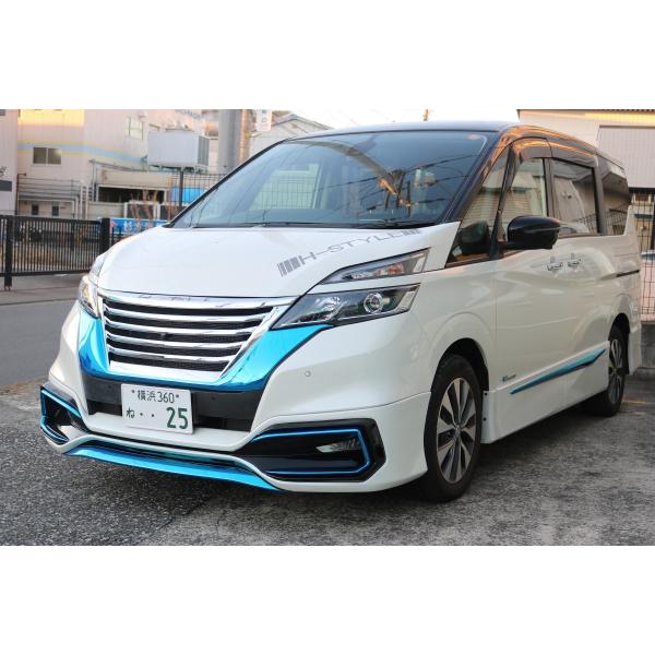 送料込み】 C27 セレナ ハイウェイスター用 リアガーニッシュ [メッキ