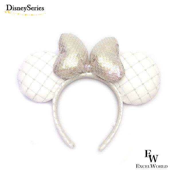 Disney ミニー カチューシャ ホワイト きらきらスパンコール