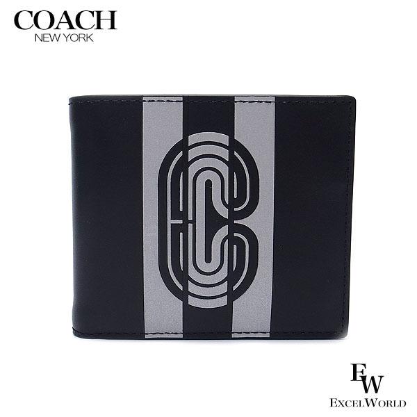 コーチ Coach 財布 アウトレット メンズ 二つ折り財布 qbq6s Idケース付き レザー ロゴ ブラック シルバー qbq6s エクセルワールド 通販 Yahoo ショッピング