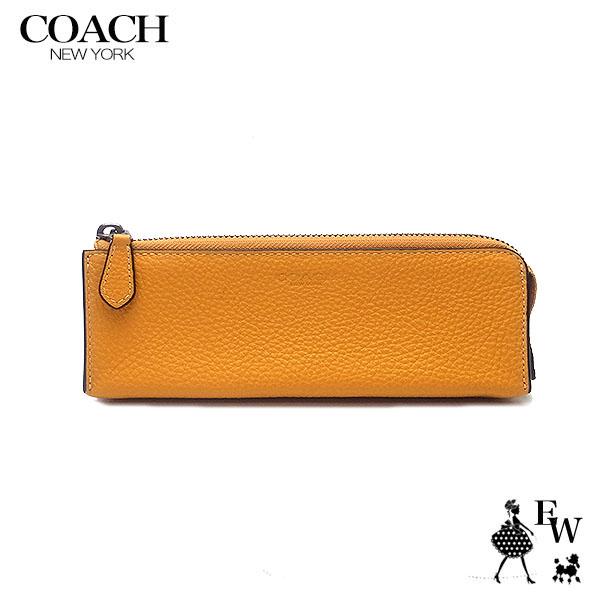 コーチ ペンケース アウトレット COACH ポーチ C6989 QBP01 メイクブラシケース イエロー ブランド メンズ レディース プレゼントにも