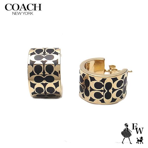 COACH コーチ ピアス アウトレット ハーフ フープ C7770 GDBLK COACH コーチ ピアス アウトレット ハーフ フープ C7770 GDBLK