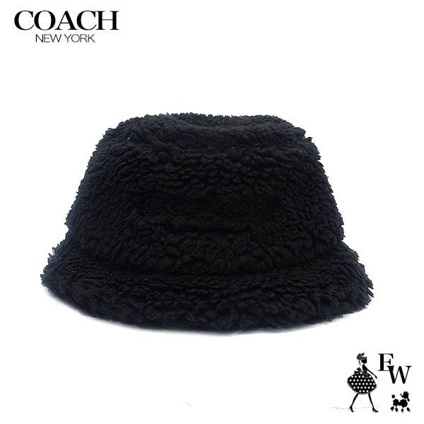 COACH ボアバケットハットブラックSサイズ