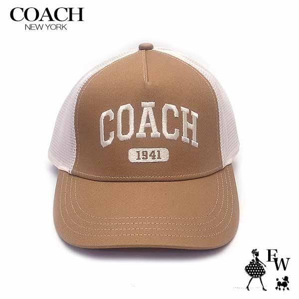 COACH ベージュ ロゴパターン キャップ　コーチ コーチ COACH 帽子 （ベージュ） -waja bazar - 海外