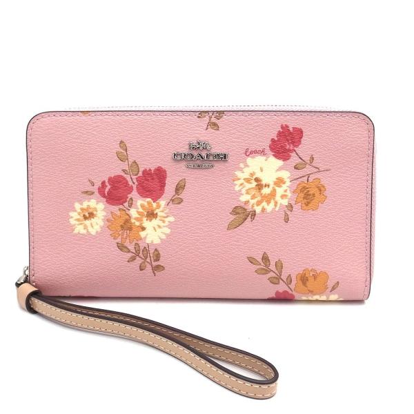 財布 Coach アウトレット 長財布 F ピオニープリント コーチ Svou7 Coach ピンクマルチ 長財布 ピオニープリント ラウンドファスナー Fsvou7 エクセルワールド 売れ筋値引きする