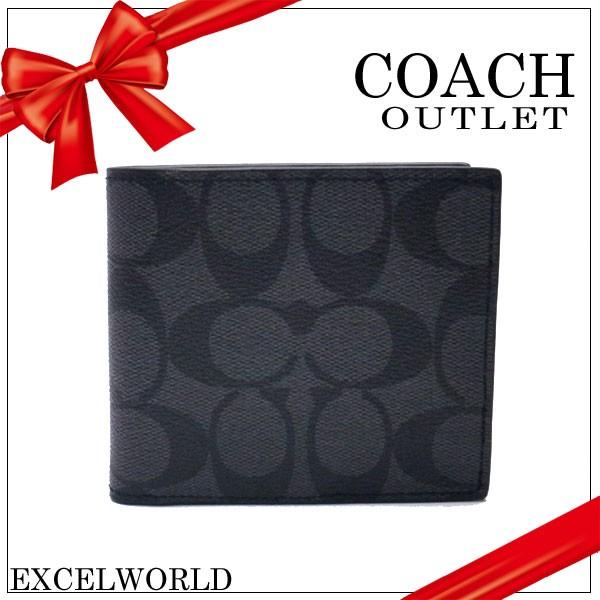 コーチ メンズ 財布 アウトレット 二つ折り財布 Coach シグネチャー ダブルビル ウォレット F750 Cqbk チャコール ブラック Buyee Buyee 日本の通販商品 オークションの代理入札 代理購入